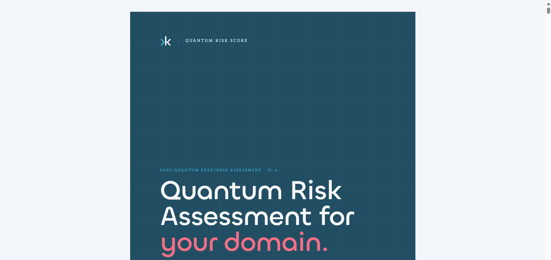 Quantum Risk Assessment report cover