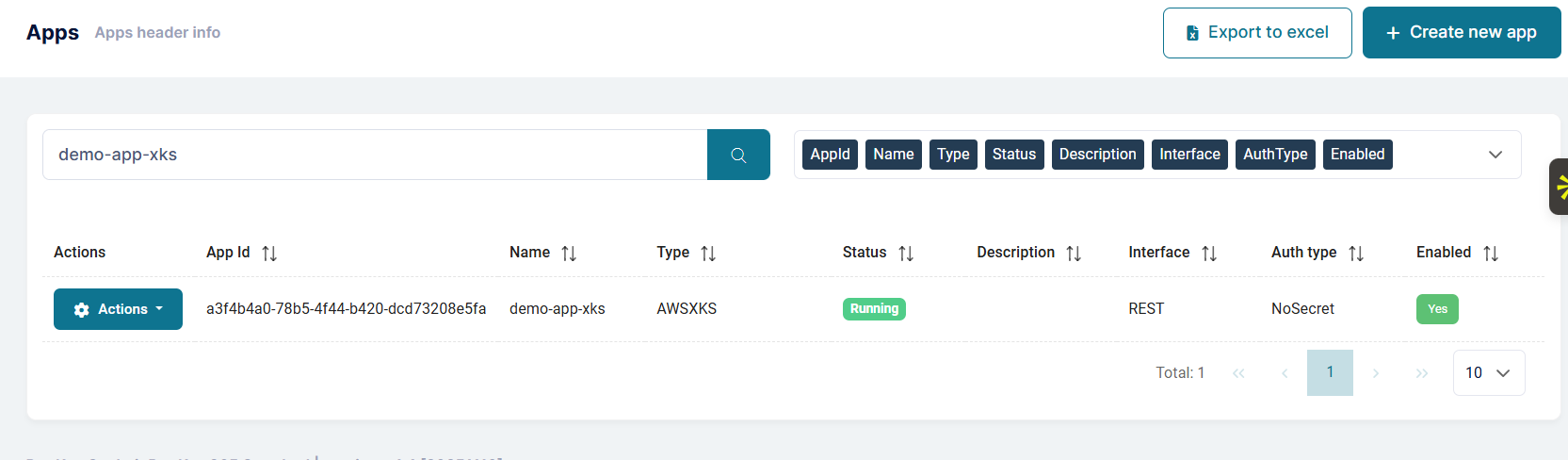 Container XKS Running