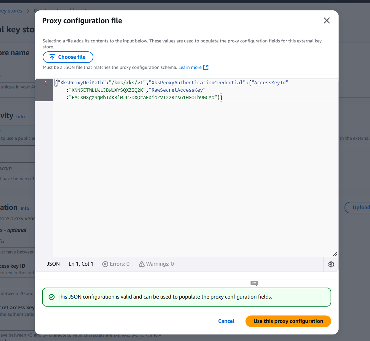 Upload XKS Configuration
