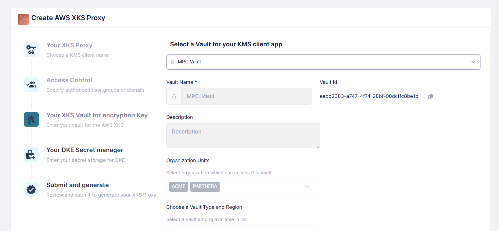 Select Vault Backend