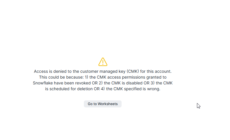 Snowflake access denied — no data visible when XKS Proxy is disabled